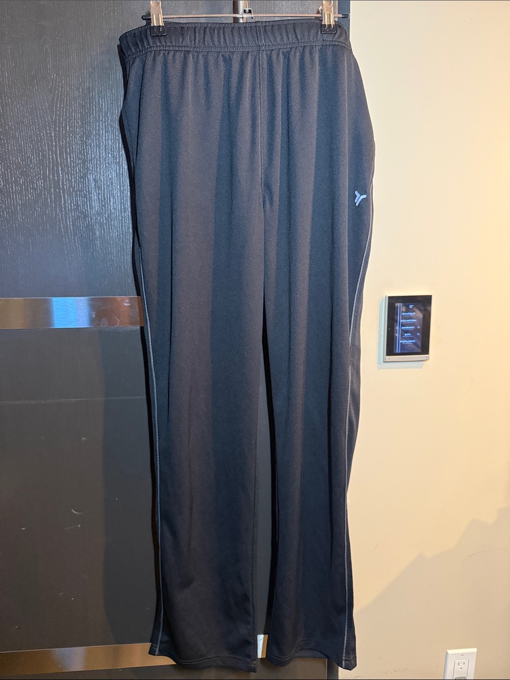 Old Navy Men's Black Track Sweatpants with Contrast Piping